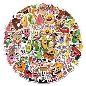 50 Stück Cartoon-Lebensmittel-Früchte-Graffiti-Aufkleber für Skateboard, Gitarre, Auto, Kühlschrank, Helm, iPad, Fahrrad, Telefon, Motorrad, PS4, Notebook, PVC-Aufkleber