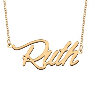 Ruth nome personalizado colar pingente personalizado para homens meninos presente de aniversário melhores amigos jóias 18k banhado a ouro aço inoxidável