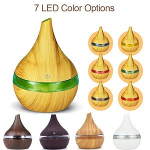 新しいUSB Electric Aroma Diffuser LED Wood Air Hhididifierエッセンシャルオイルアロマセラピーマシンクール浄化装置メーカーホームフレグランス247T