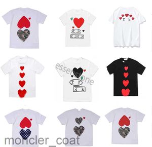 Fashion Mens Play T Shirt Designer Red Heart Shirt Commes Casual Women Shirts Des Badge Garcons High Quanlity play shirt Cotton Embroidery couple tees gifts