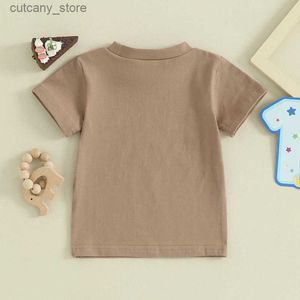 T-shirty 1st Baby Boys T-shirt T-shirt z krótkim rękawem litery Crewneck One Print Tees koszulka niemowlę letnie ubrania L240311