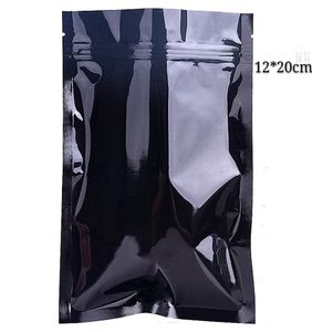 Bolsas de embalagem ziplock com vedação térmica plana preta, sacos de folha de alumínio mylar para nozes, alimentos secos, doces 1220cm5679885