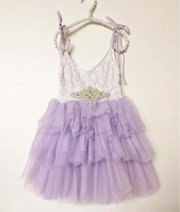 Dziewczęta księżniczka sukienki Dzieci Pas Rhinestone Pas Koronki Suszona Sukienka dla dzieci Titule Tutu Cake Ubranie A86908282209