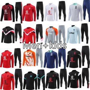 24 AC 25 Milan KIDS adult tracksuit Jacket 2023 Inter 2024 Milan Football TRACKSUIT training suit MEN soccer chandal futbol chandal child jogging Survetement