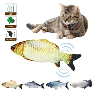 Gato brinquedos elétrico usb carregamento simulação peixe brinquedo engraçado interativo animais de estimação gatos catnip para morder mastigar chutando jogando 2275