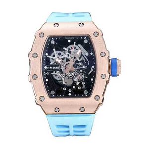 현대 시계 시계 손목 시계 고급 Richar Milles 디자이너 RM035 기계식 시계 남성 성격 투명한 중공 와인 배럴 모양 다이얼 Fashio 7oqk