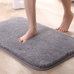 Bathroom Super Thick Fluff Fiber Bath Mat Shower Room Rugs Mats Chenille Bathroom Floor Mat Toilet Absorbent Entrance Door Mat 240226