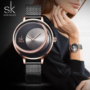 SK Fashion Luksusowa marka Kobiet Kwarc Watch Creative Thin Ladies Stray For Montre Femme 2021 Zegar kobiet Relogio feminino323g