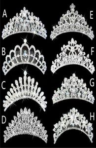 2015 Cristais Brilhantes Coroas de Casamento Faíscas Strass Tiaras de Noiva Acessórios de Cabelo Headpieces Pente Voltar Jóias de Casamento 8 Styl3071665