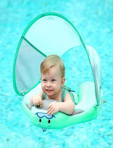 Barn baby simning ringar med taksimring med solskugga inte uppblåsbar för baby simtillbehör flytande badring 529 J19706735