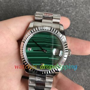 BPF 36mm Unisex Watch Men's Green Grain Dial Automatic 2813 Watches 904L Steel Bracelet Date Sapphire Crystal BP Factory Mechanical Wristwatch