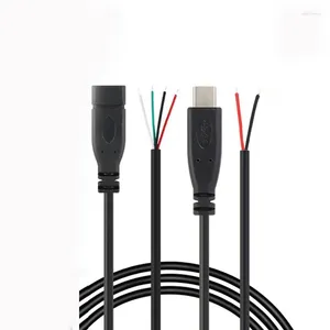 Computer Cables 5pcs 2-pin 4-pin Data Line 25cm USB 2.0 Type-C Power Supply Extension Wire Cable Charger Connector Male Female Plug