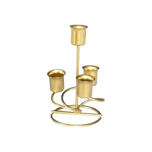 Ljushållare Gold Black Metal Pillar Candlestick Wedding Stand för Mariage Home Decor Candelabra313J