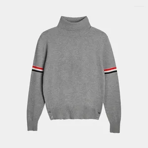 Men's Sweaters Women's Turtleneck Sweater Korean Style 4-stripes Pullovers Tops High Quality Casual Sweatshirt