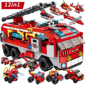 Feuer Lkw 561PCS Mini Figuren Auto Zubehör Blöcke Kinder Spielzeug Spielzeug Kinder Bricks Bausteine Set Pädagogisches Spielzeug Für junge C298M