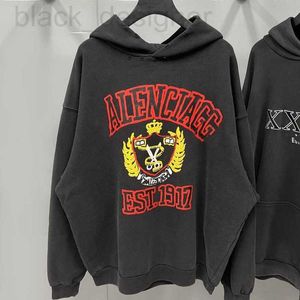 Hoodies dos homens moletons designer alta versão b família 1917 coroa trigo orelha tesoura com capuz moletom grosso casal camisola 3jer