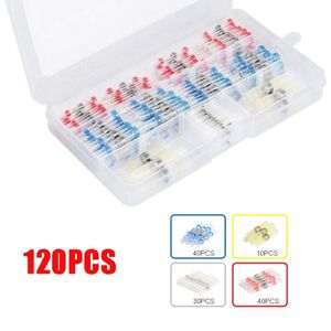 120Pcs set Solder Seal Wire Connectors Heat Shrink Butt Connector Waterproof and Insulated Electrical Wire Terminals Butt Splice 259G