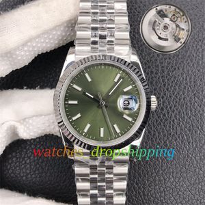 GMF UNISEX Watch 36 mm zielony tarcza Fled Bezel 3235 Automatyczne markery stążka 904L stalowa bransoletka 126234 ETA Super Edition GM Factory Wristwatch