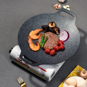 Utensili per tornire con induzione di pentole antiaderenti, piano cottura con grill a gas, coreano gratuito per fornelli da cucina, elettrico con piastra rotonda, compatibile