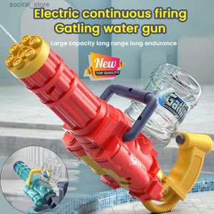 Gun Toys 2023 Electric Water Gun High-Tech Automatic Water Soaker Guns Stora kapacitet Sommarpool Party Beach Outdoor Toy For Kid Adult L240311