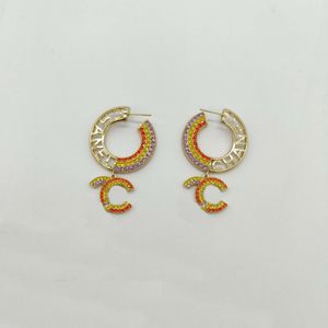 2023 Luxury quality Charm drop earring with white and red color diamond round shape design have box stamp PS7501A2276