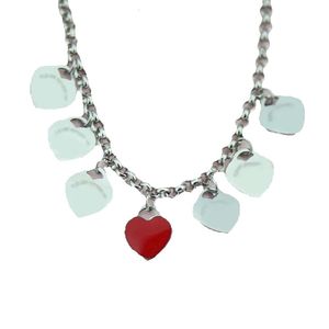 Couple Necklace Women Seven Heart Stainless Steel Blue Green Pink Red Pendant Gifts for Woman Accessories Wholesale