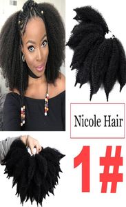 Nicole de 8 polegadas de crochê marley tranças preto cor de inseto marrom cabelo macio macio afro ressonância de cabelo sintético