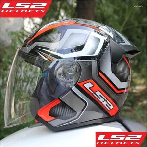 Capacetes de motocicleta Ls2 Of608 Meio Capacete Moto Racing Motobike Capacete Street Drop Delivery Automóveis Motocicletas Acessórios Otaxj