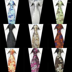 Bow Ties Classic 8cm Silk Floral Neck Tie för Mens Office Business Wedding Party Gift Fashion Purple Green Blue Pink Red