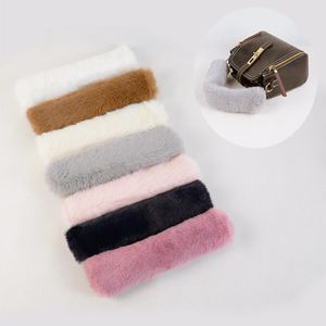 Fästelement täcker remmar för väskor miljövänlig imitation marten faux mink pälsa plysch handtag kvinnor väska tillbehör 240309