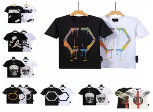 Neue Mode Brust Stickerei Wolf Schädel Männer T Shirt Kurzarm Casual T-shirt Hipster Fraktal Muster T-shirts Coole Tops Shippi1201076