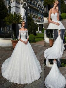 Vestidos de noiva Lussano Bridal 2019 com apliques de renda de jaqueta vestidos de noiva Vestido de trem para vestido de bola de bola vestido de noiva de vestido de noiva de mar2366435