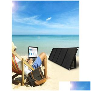 Otwfx flexible Solarmodule 120 W faltbares Panel-Ladegerät-Kit tragbarer faltbarer Generator mit 2 USB-Anschlüssen Gerät für Wohnmobil Boot Camper Drop Deliv