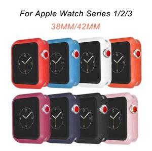 Nytt fallmotstånd Mjukt silikonfodral för Apple Watch IWatch Series 1 2 3 Cover Frame Full Protection 42mm 38mm Strap Band7487907