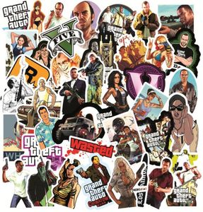 50pcs Game Grand Theft Auto Sticker GTA Çıkartmaları Graffiti Çocuk Oyuncak Kaykay Araba Motosiklet Bisiklet Sticker Çıkartmaları Whole5788930