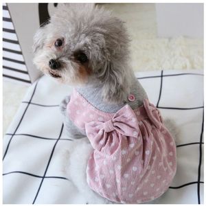 Big Bows Princess Dog Clothes Chihuahua Winter Autumn Fall Love Pet Dresses XS S XXL Little Medium Animal Cat Apparel Supplies308q