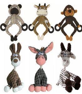 Plush Dog Chews Toys to Puppy Hållbar fylld Animal Chew Toy med squeakers söta mjuka husdjursträningsartiklar av tänder rengöring för2216563