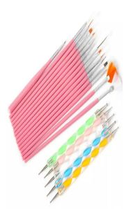 20 PCS nagel en designuppsättning prickande målning Ritning Polish Brush Pen Tools3711122