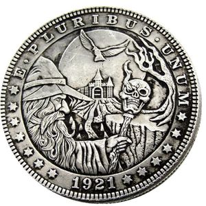 HB34 HOBO MORGAN DOLLAR SKULL ZOMBIE SKELETON COPY COINS