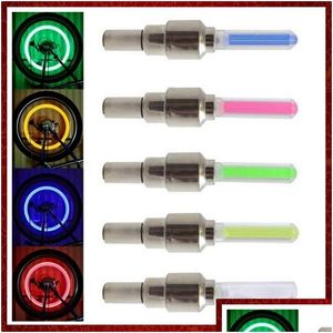 Altri accessori per moto 1Usd Led Flash Pneumatico Luce Ruota per bici Vae Cap Luci Auto Moto Bicicletta Moto Lampada per pneumatici Moda 9 colori Ot9Tv