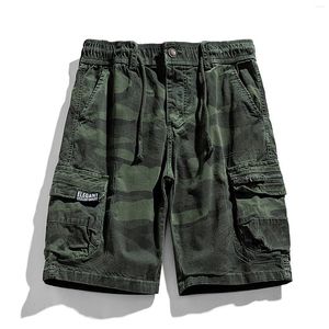 Calças masculinas homens carga baggy slim fit para homens soltos ao ar livre casual cintura elástica algodão relaxado