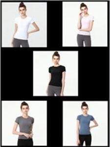 Alluu Yoga Wear Women's Short Sleeve Top, Round Neck, Thin Sexy Gym Clothes, Sports T-Shirt, New Slim 2024