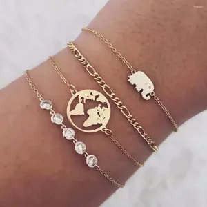 Charm Bracelets 2024 Harita Bilezik Kızlar için Silikon Abalorios Pulseras Zincirleri Takılar Öğretmen Hediyesi Mujer Takı