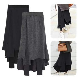 Fleece Leggings Frauen Röcke Hosen Culotte Herbst Winter Plus Größe Kleidung Chubby Thermo Strumpfhosen Leggins Skort Koreanische Casua240311