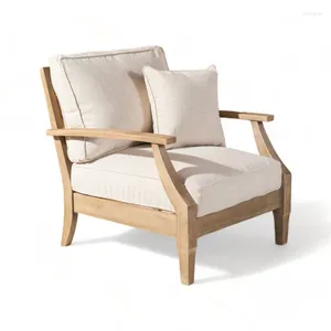 Camp Furniture Classic Single Pool Lounge Chair In Teak Outdoor With Removable Cushion Weathered Sofa Garden