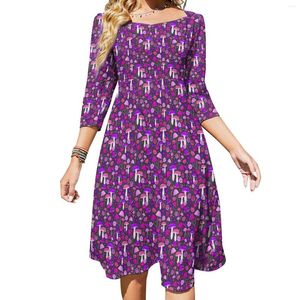 Lässige Kleider, süßes Pilzkleid, Sommer, sexy Lila und ästhetisches Oversize-Geburtstagsgeschenk