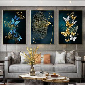 Moderna di grandi dimensioni astratta farfalla poster tela pittura arte della parete bellissime immagini di animali stampa HD per soggiorno Decor296Z