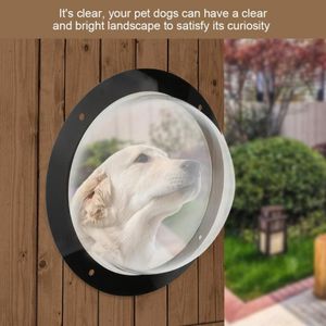 Dayanıklı Akrilik Pet Sight Pencere Dome Ekleme Çit Kediler için Dış Peyzaj İzleyici Pet Köpek Kapısı Köpek Kapısı270a