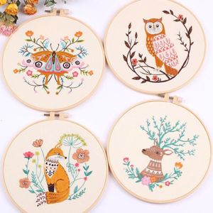 Other Arts And Crafts Creative Embroidery DIY Material Package Beginner Semi-finished Product Kit Animals Butterfly Cross Stitch310p