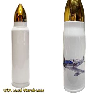 USA STCOKS SUBLIMATION 17 uncji 34 unz Bullet Tubllery Travel Water Butelki 500 ml 1000 ml podwójna ściana ze stali nierdzewnej Izolowana próżnia C259D